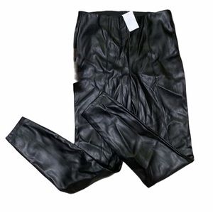 Faux leather stretchy pants